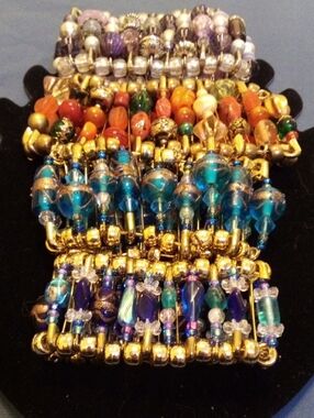 Handcrafted Multi-Color Beaded Stretch Bracelet Set